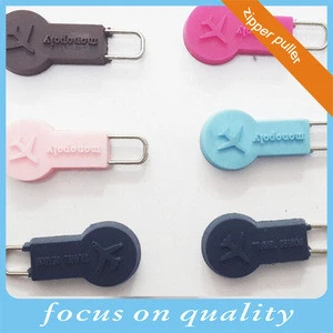 high quality rubber pvc material 3d customized zipper puller tab double sided Zipper Sliders