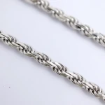 Hiphop Custom Chain Necklace Rhodium Plated 925 silver rope chain Necklaces for Men 925 Sterling Silver Rope Chain 925