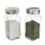 HNA Taiwan Made Glass Spice Container Organizer Set with Iron Rack