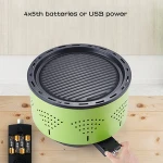 Holzkohlegrill Portable Smokeless Non-Stick Cast Iron Charcoal BBQ Grill for Picnics, Camping, Travel Bag