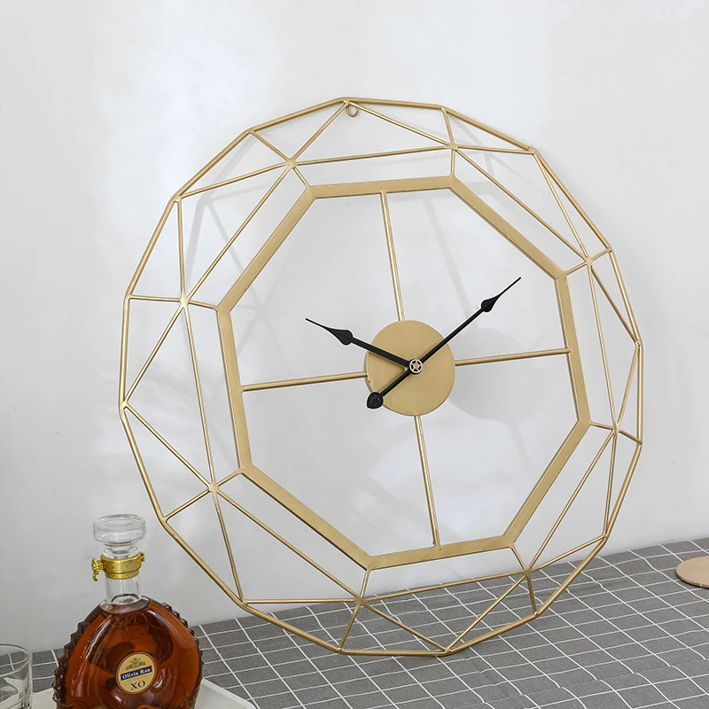 Home Decor Accessories Pieces Luxury Nordic Silver Gold Modern Room Metal creative wall clock
