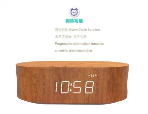 Home Digital Desk Table Clocks Large Jumbo LED Display Wooden Alarm Clock
