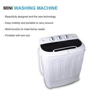 Homeleader W02-014 Washing Machine, Portable and Compact Laundry Washer with 7.93lbs Capacity, Twin Tub, Black and White