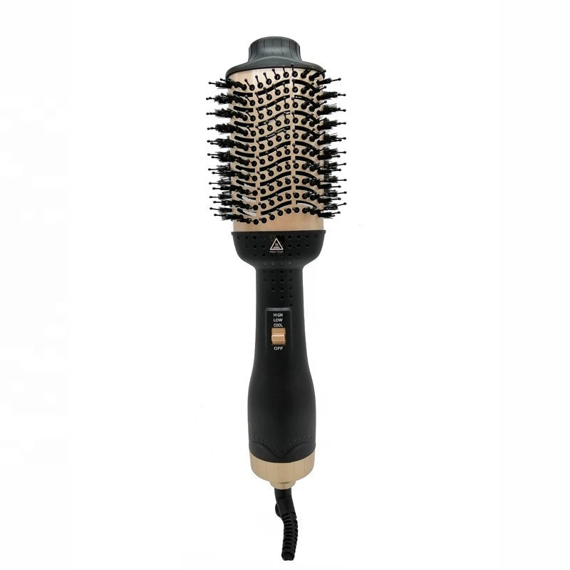 Hot Air Brush Styler 3 in 1 Salon One Step Hair Dryer and Styler Flexible and Tangle Free Nylon Bristles Link Beauty PTC Heater