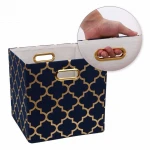 Hot in Amazon canvas foldable cube collapsible toy box storage bin