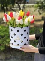 Hot sale factory direct wedding flower box valentine flower box round paper flower box