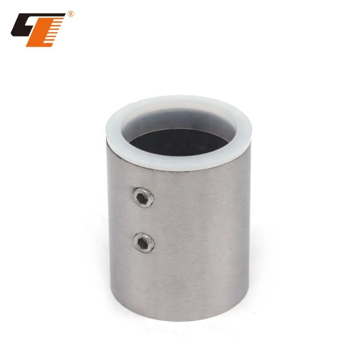 Hot sale satin stainless steel 304 bathroom accessories tempered glass connector 25mm flange