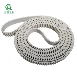 Hot sale standard model HTD8M white PU timing belt steel cord endless belt for industrial equipment pulley
