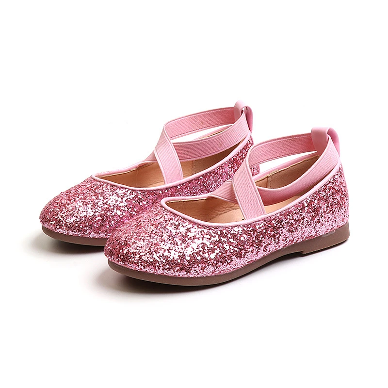 Hot selling bling bling slip on princess kids girl children shoes