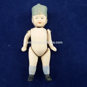 Hot selling ceramic porcelain toy baby figurine with flexible arms and legs
