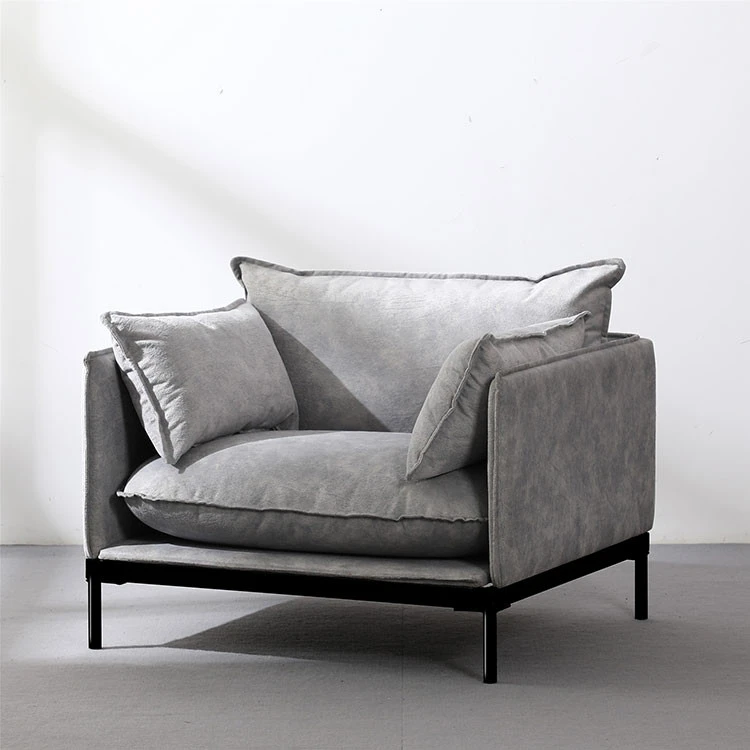 Hot selling comfortable living room furniture 2 3 seat nordic grey sofa sets