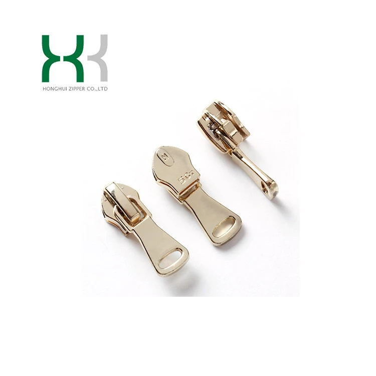 hot selling factory custom plating gold metal zinc alloy zipper sliders as garments accessories