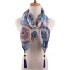 Hot Selling Factory Fashion Design Pendant Scarf Alloy Jewelry Scarf Necklace Scarves For Women