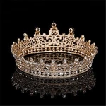Hot selling fashion jewelry pageant crown birthday party full round hair hoop wedding tiara to bridal