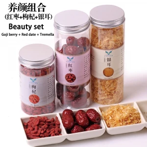 Hot Selling Selected Red Dates Goji Berry and White Fungus Beauty Set