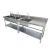 Import Hotel equipment commercial kitchen stainless steel cutting board work prep table with double sink from China