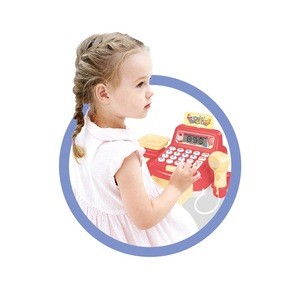 HUADA Girls Pretend Play Set Kids Cash Counter Register Toy with Sounds &amp; Light &amp; Calculator Function