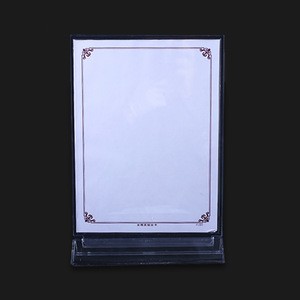 Huisen acrylic T frame menu card holder stand,tabletop plexi menu holder for poster holder &amp; counter display