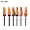 HYTOOS Rose Gold Carbide Nail Drill Bits 5 in 1 Tapered Nail Bit Milling Cutter For Manicure Nails Accessories