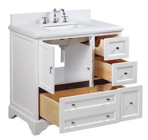 IK001 - Wooden bathroom vanity cabinet modern style of indoor furniture high quality made in Vietnam