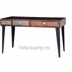 Imitation Wood Metal, Bone Cladding Console Table