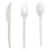 Import Individually wrapped heavyweight knife fork spoon pla utensil packs pla biodegradable cutlery from China