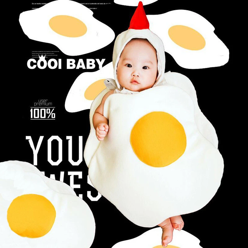 Infant Baby Clothing Set Omelette Costume Accessories Photoshoot Newborn Photography Props