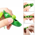 Infinite Squeeze Edamame Bean Pea Extrusion Soybean Key Chain Pendant Ornament Stress Relieve Decompression Toys Funny Jokes Toy