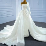 Jancember RSM67244 New Design One Shoulder Elegant Crystal Wedding Dress Bridal Gown