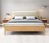 Japanese hotel family soft back storage drawer solid wood double bed