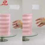 JAYI Decorative Comb and Icing Smoother Tool Scraper Acrylic Serrated Cake Scraper Decorative Mousse Butter Cream Cake Scraper