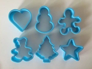 Kids baking cookie tools 6pcs plastic christmas cookie cutter