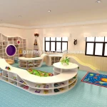 Kids school furniture reading room library design for preschool kindergarten primary school