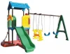 kindergarten indoor kids plastic slide and swing for play centre