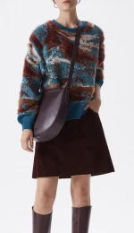 knit sweater multicolour mix wool pull over sweater