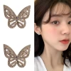 Korean East Gate 925 silver needle with zircon inlaid delicate butterfly minority temperament retro Earrings