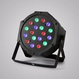 Latest 8pcs 18X3W LED PAR64 54W Slim Par Can DMX Flat Par Light RGB Color Lighting Projector Party DJ Light