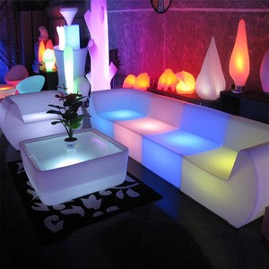 Led light up indoor outdoor KTV patio night club event bar furniture sofa sets