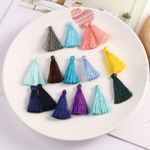 Long or mini bag fringe silk or cotton women necklace tassel for earrings and keychain
