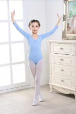 Long Sleeve Girls Ballet Dance Leotards For Kids Training Dancewear