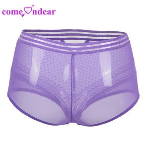 Low MOQ In Stock OEM Purple Fashion Lace Underwear for Woman