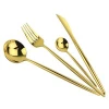 Luxurious 18/10 Gold Flatware Cutlery Kitchenware Silverware Knife Fork for Hotel Home Restaurant