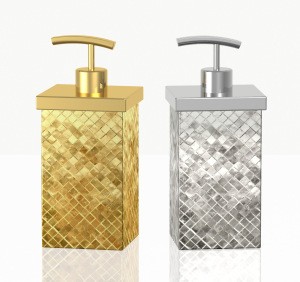 Luxury Designed Golden and Silver Bathroom Accessories Set  Soap dispenser