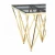 Import Luxury living room furniture smoked glass top stainless steel base gold side table from China