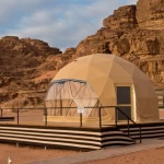 Luxury Prefab House Transparent Glamping Geodesic Dome Round Tent In Desert