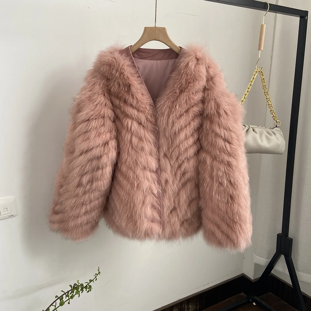 Luxury Winter Imported real fox fur coats women clothes coat