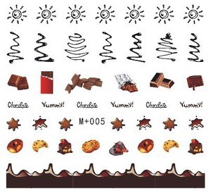 M+1-40 New Japanese and Korean watermarked nail sticker christmas cake candy decoration water transfer nail sticker for nail art