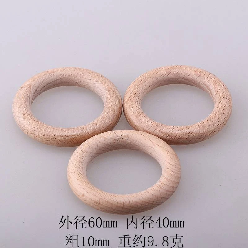 Manufacturer Direct Sale 40 ~ 80mm Beech Circle Ring Wood Crafts