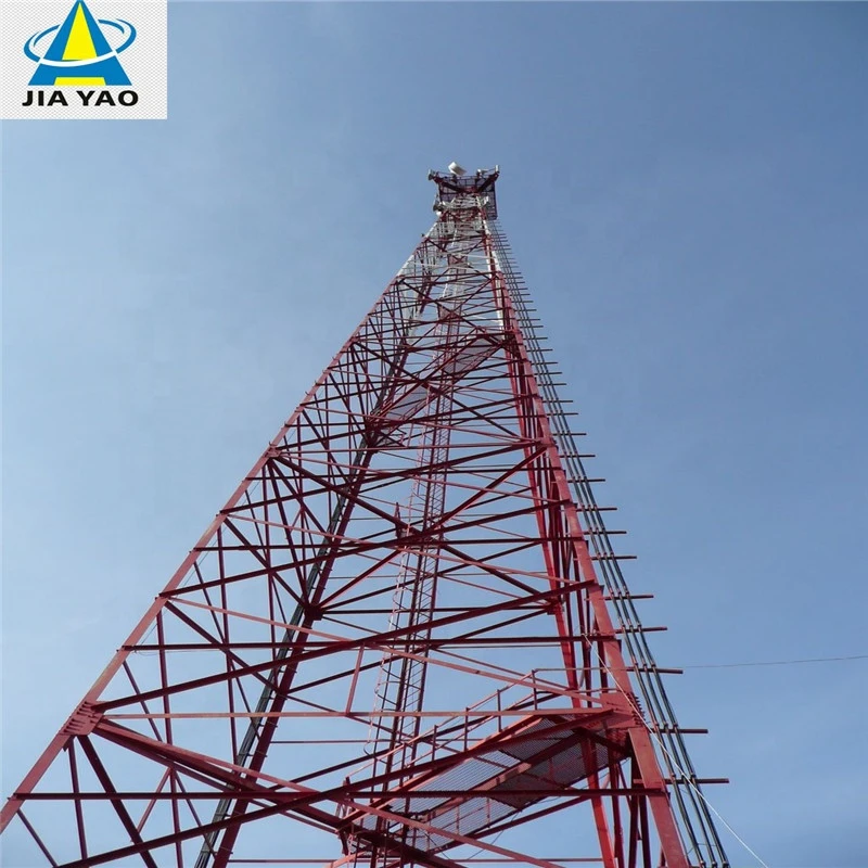 Mast Antenna 50 60 70 80 90 100 Meter Four 4 Leg Lattice Self Supporting Pylon Steel Structure 3g 4g 5g Telecom Tower