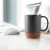 Import Matte Black Ceramic Mug (12 Ounce) with Built-in Cork Coaster and Splash-free Lid and Handle for Cup of Coffee and Tea, Personal from China